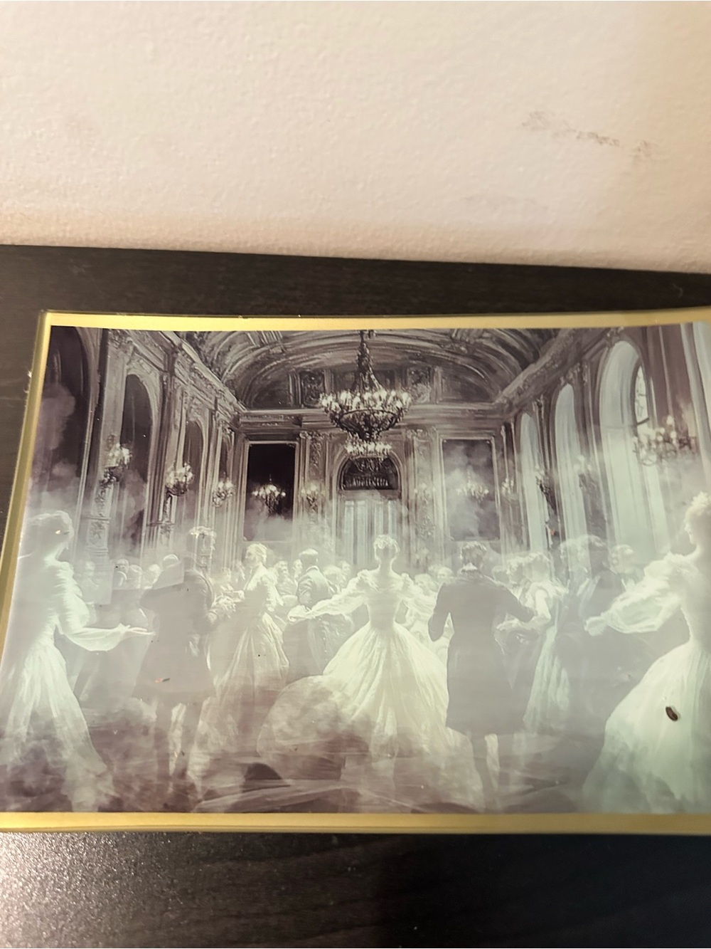 Vintage Ballroom Dance Print in Black, Gold and Cream Trinket Tray